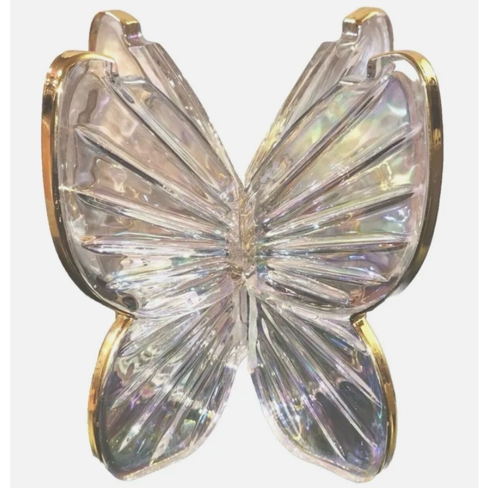 🆕🦋 RARE BATH & BODY WORKS IRIDESCENT BUTTERFLY 3-WICK CANDLE HOLDER. NEW! - Picture 5 of 6